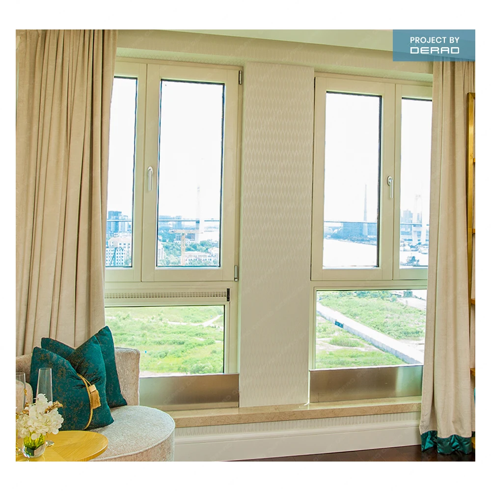 Aluminum Double Glazed Glass Windows Aluminum Tilt and Turn Windows Two Way Opening Casement Swing Windows supplier