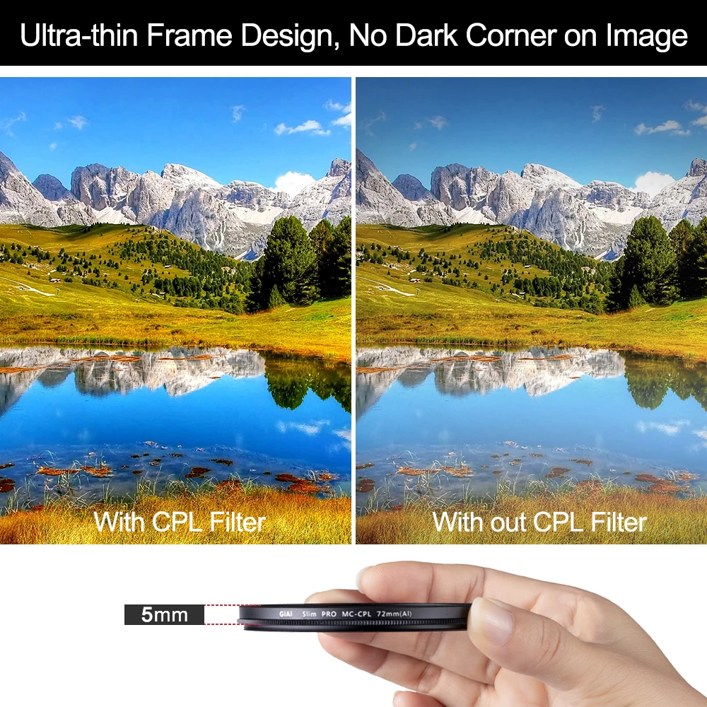 Giai Premium Polarizer HD Clear CPL Filter for Cameras