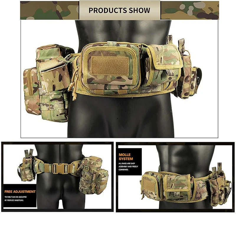 Adjustable Hiking Tactical Belt Duty High Density Material Mountaineering Utility Belt Tensile Strength Tactic Waist Belts