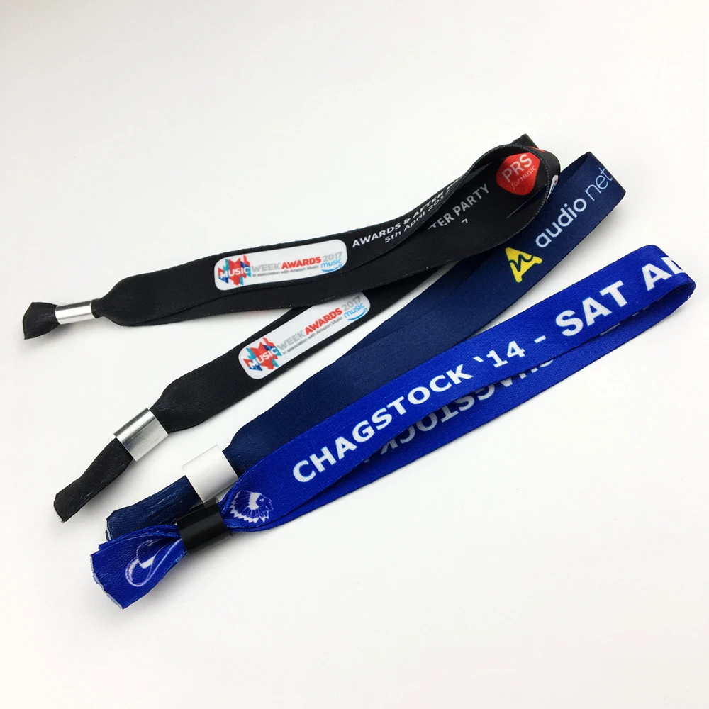 Пользовательские популярных печатных силиконовые рекламные ткань браслеты/полиэстер тканые браслеты