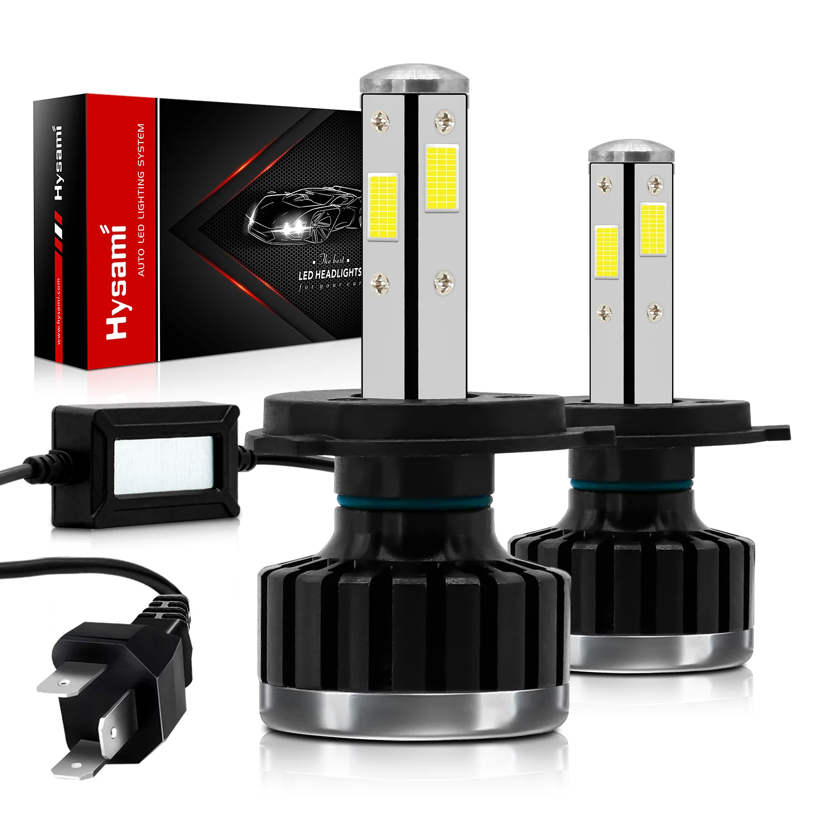 Auto Accessories 12V 80W 4 Sides 360 Degree Car H4 LED Headlights ...