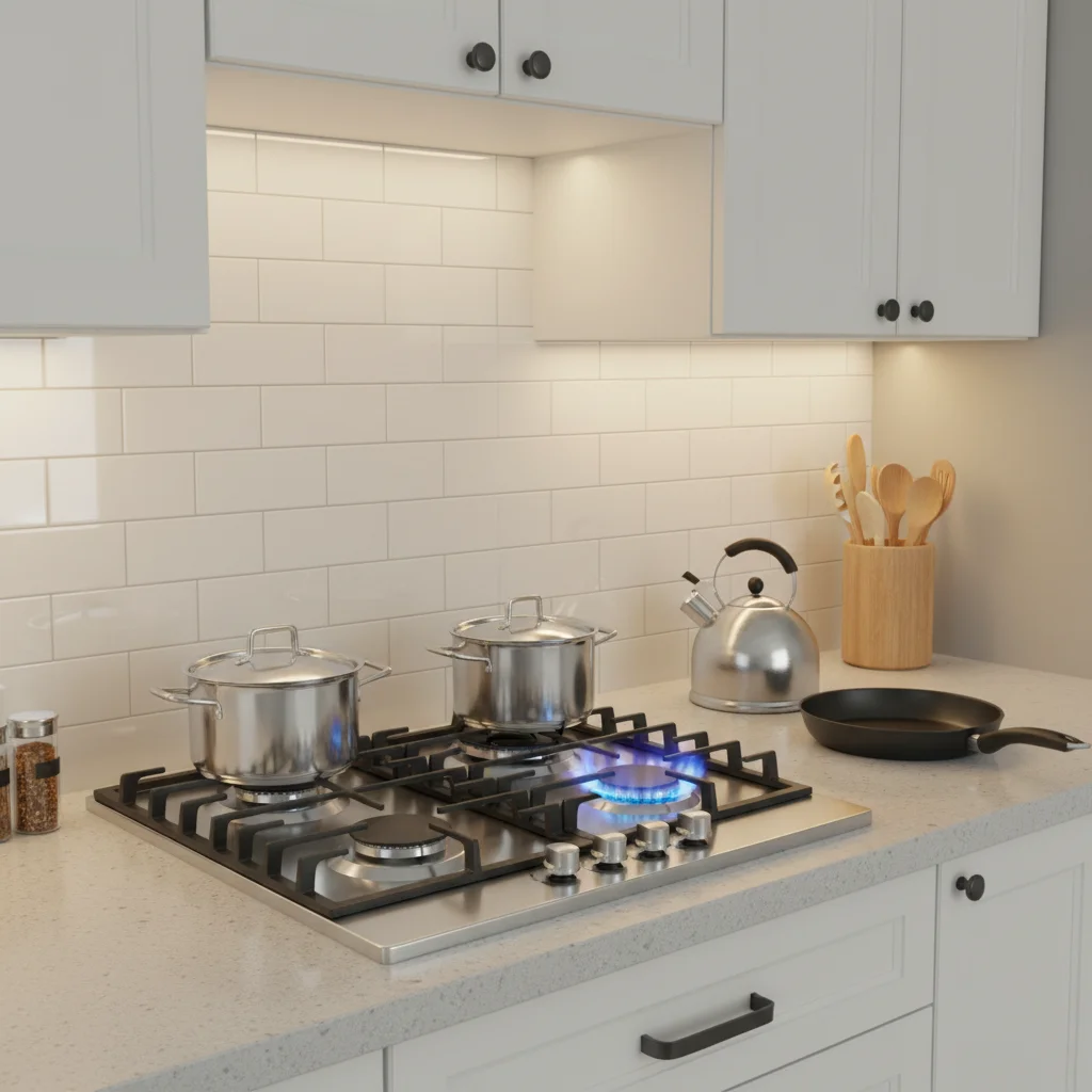 4-Burner Stainless Steel Built-in Gas Hob Home Appliance Auto Ignition Gas Stove