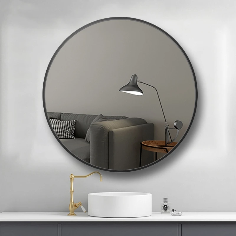 product 20 large round wall mirror brushed metal frame round farmhouse mirror circular mirror for wall decor-1