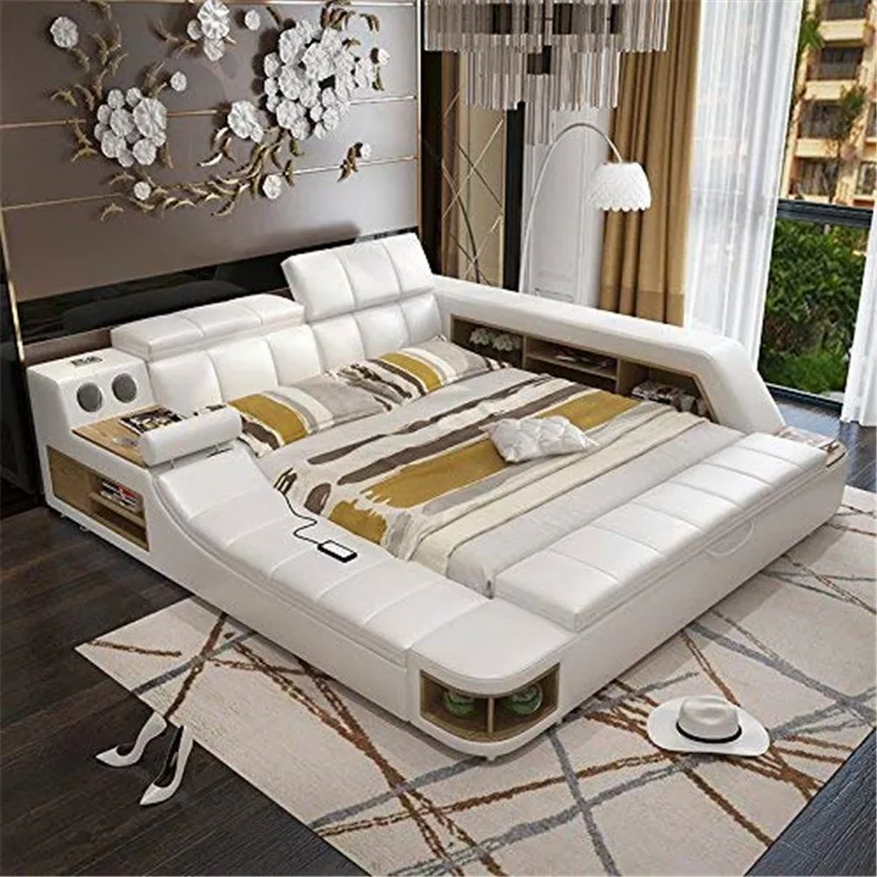 Modern Soft Bed Tatami Bedroom King Queen Double Size Multi Functional Soft Music Massage Bed Real Leather Art Bed Buy White Bedroom Set California King Bed Sets Ashley Bedroom Sets Product On Alibaba Com