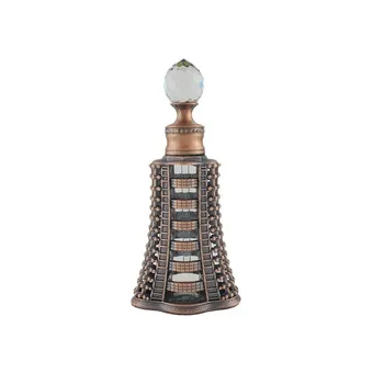 new design 15ml attar perfume bottles Arabic bronze seven story tower metal bottle empty glass bottles screw lid