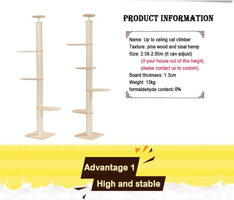 Factory Manufacturing Cat Tree Large Wooden Tube Stump Outside Cat Tree