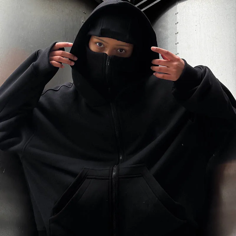 Felpa invernale da uomo Y2K con cappuccio – Hip Hop