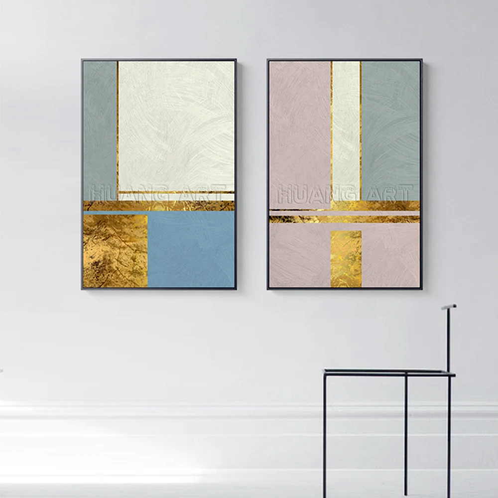Large Abstract Painting Pink Gold Abstract Painting Blush Pink Wall Art Gold Leaf Art Modern Art Painting Overszied Wall Art Original Art