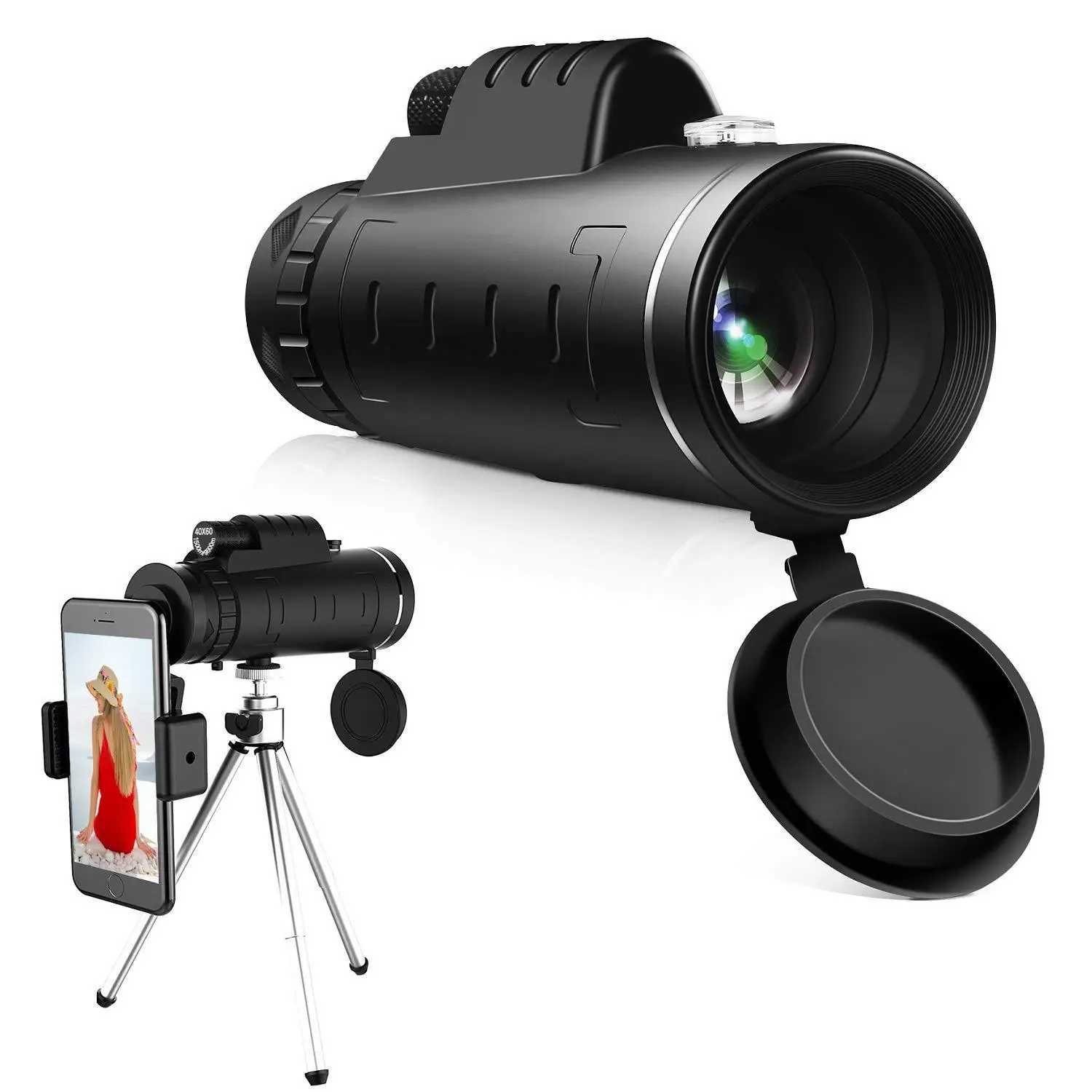 40x60 Zoom Dual Focus Monocular Telescope Portable Waterproof Scope ...