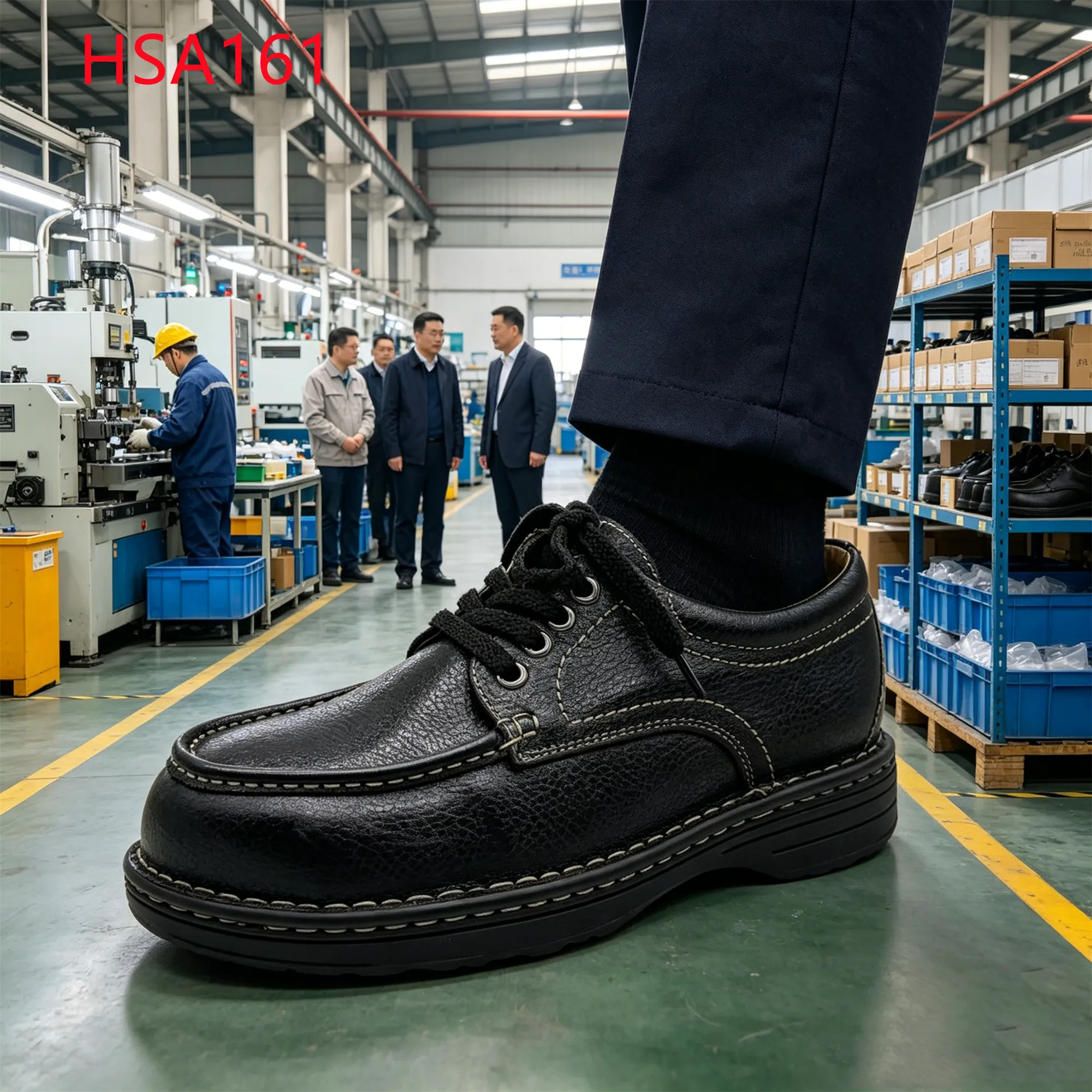 LXG, Ausrüstungsinspektion – Stahlkappe im Zehenbereich, Führungsschuhe für Fachkräfte, hochwertige geprägte Lederschuhe für Manager, Sicherheitsschuhe zum Verkauf, Modell HSA161