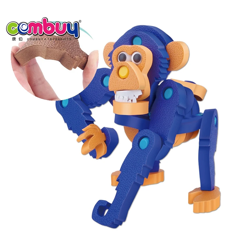 3D Dimensional Monkey Toys Eva Building Blocks - Assembly Game