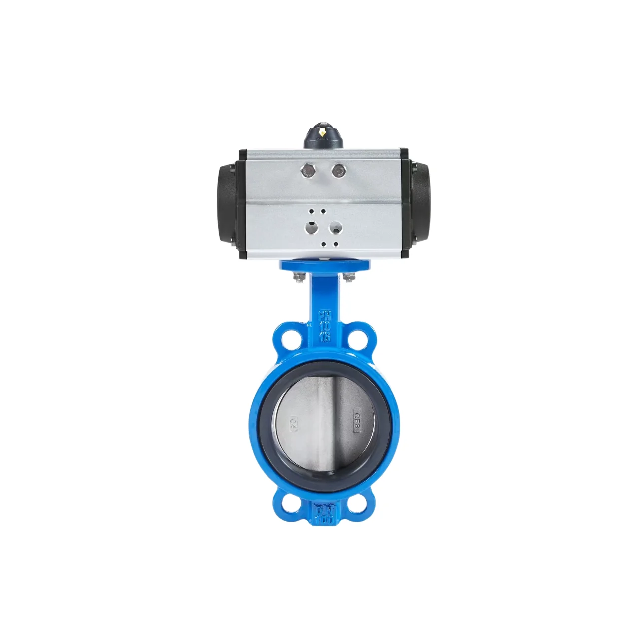 Pneumatic Actuated Butterfly Valve DN50 to DN800 32INCHES to 2INCHES Double Flange Butterfly Valve Pipe Fittings Flap Disc