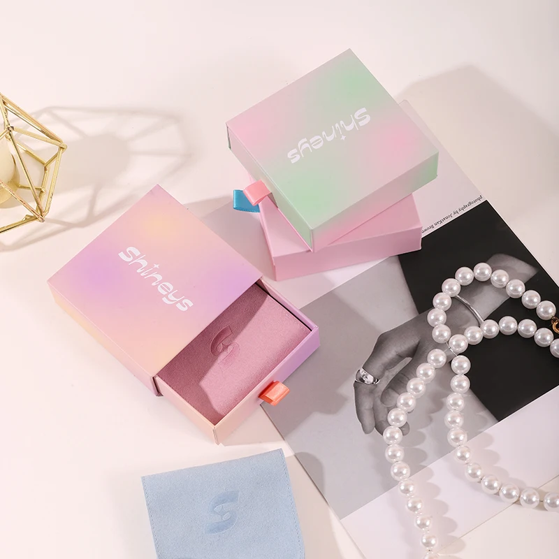 A1 Factory Customized Logo Luxury Design Gift Packaging Pendant Ring Necklace Paper Packing Box Jewelry Storage Jewelry Set manufacture