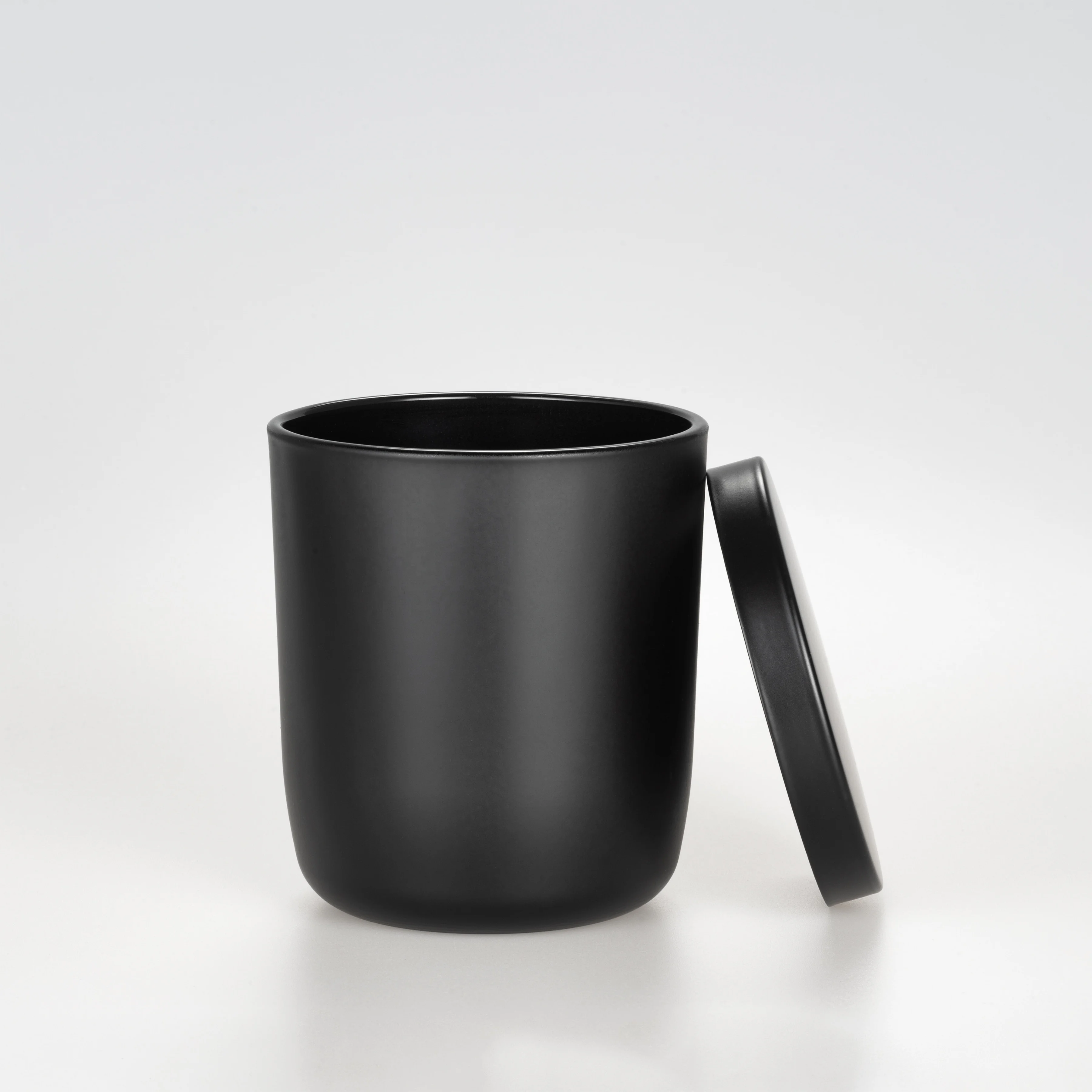10oz Cambridge Style Matt Black Glass Candle Jar With Black Metal Lid ...