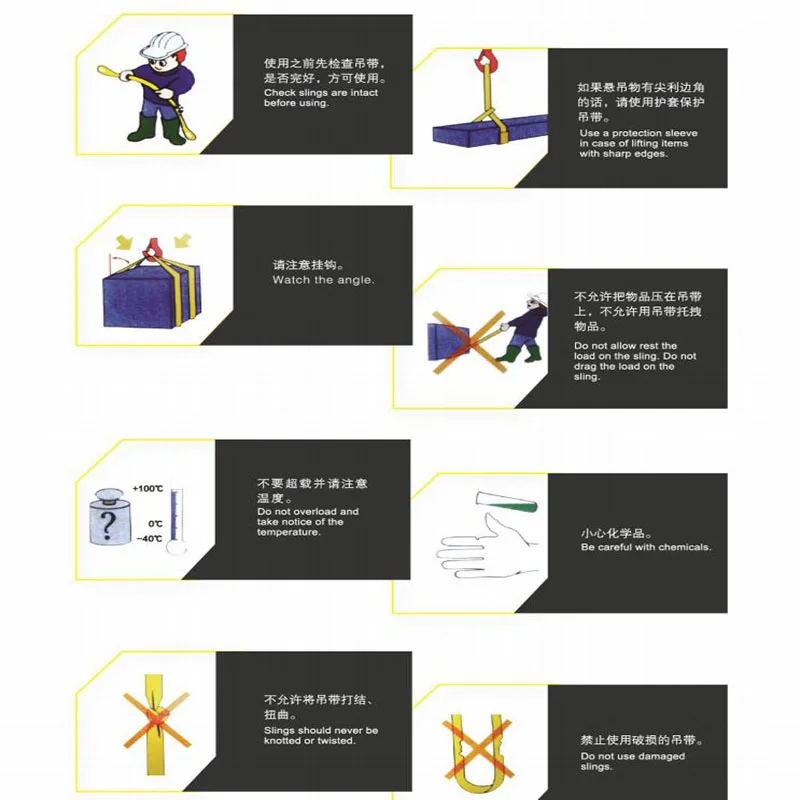 Polyester Webbing Lifting Sling Flat 2 Ply With Folded Soft Sye  Weaving Certificate 2 Ton Webbing Sling Belt