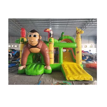 Outdoor And Indoor Pvc Zoo Theme Type Monkey Inflatable Jumping Bouncer Castle ,Kids Inflatable Bouncer Combo For Party,Event