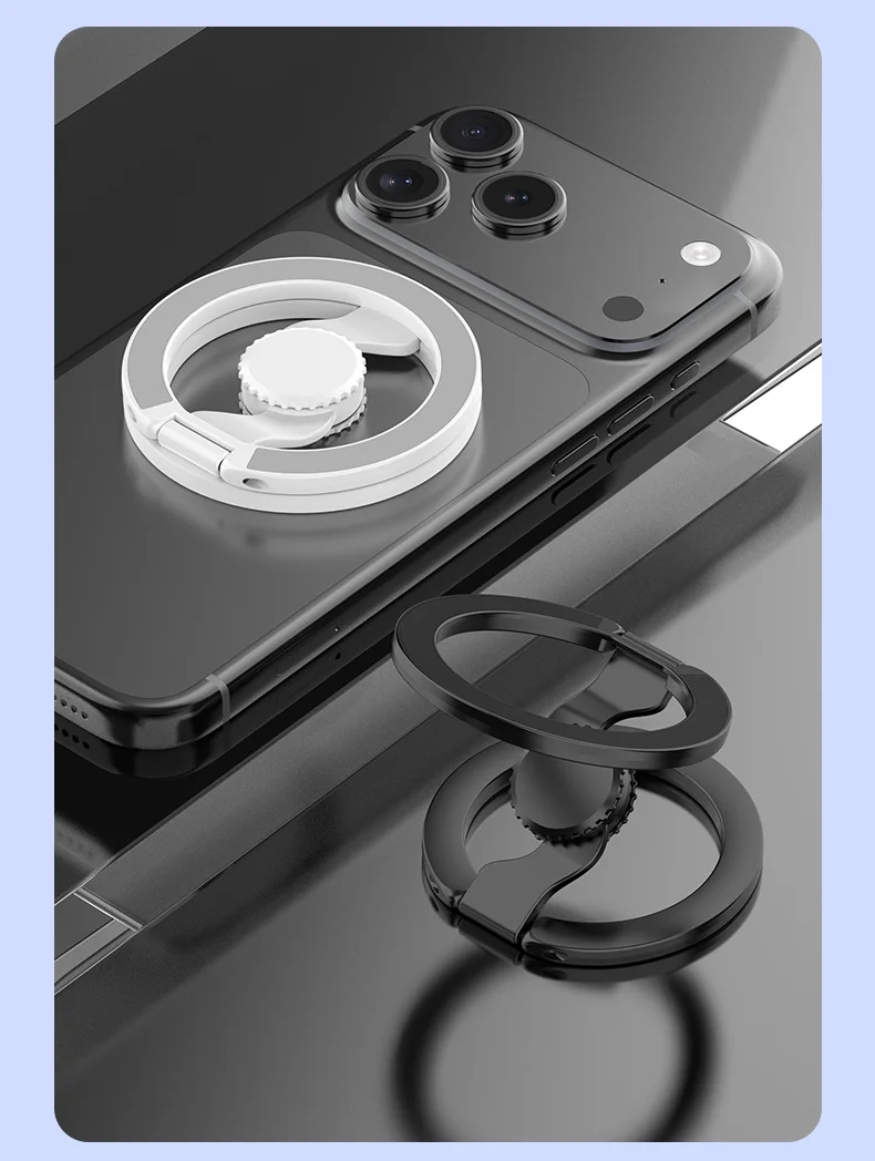 Magnetic Phone Holder Fingertip Gyroscope Design Foldable Dual Axis Stable Stand for Smartphone