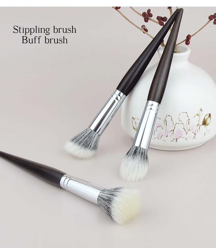 5/19pcs Professional Ebony Handle Natural Hair Makeup Brushes Xgf Goat