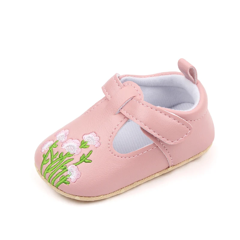 Spring and Autumn Baby Shoes Soft Soled Toddler Shoes for Girls 0-1 Year Old Baby Embroidered Princess Small Leather Shoes supplier