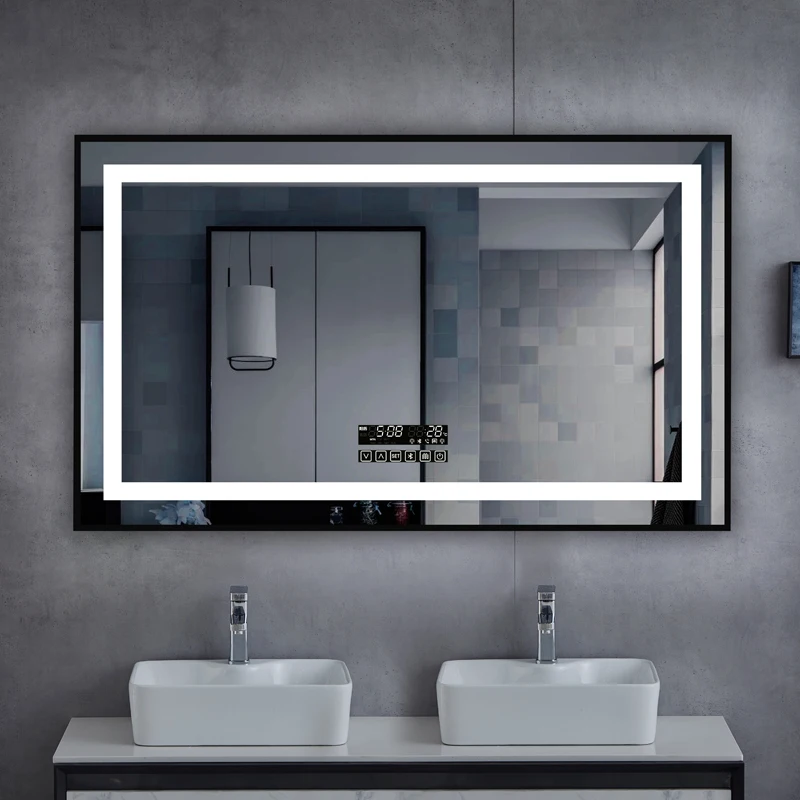 product big espejo cuerpo completo hanging smart large sandblast dimming bathroom makeup mirror with led light and bluetooth-1