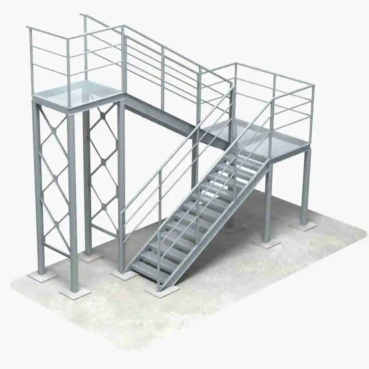 Cheap Made in China Outdoor Fire Escape Steel Grate Steps Durable Metal Stairs