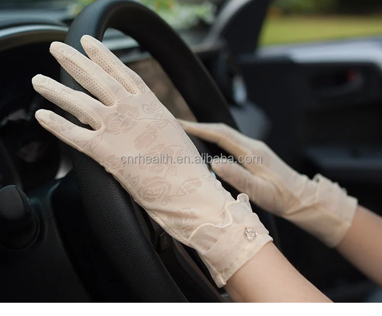 
 Перчатки женские короткие из тюля, эластичные кружевные тонкие митенки для вождения и велоспорта с защитой от УФ-лучей, лето-осень  