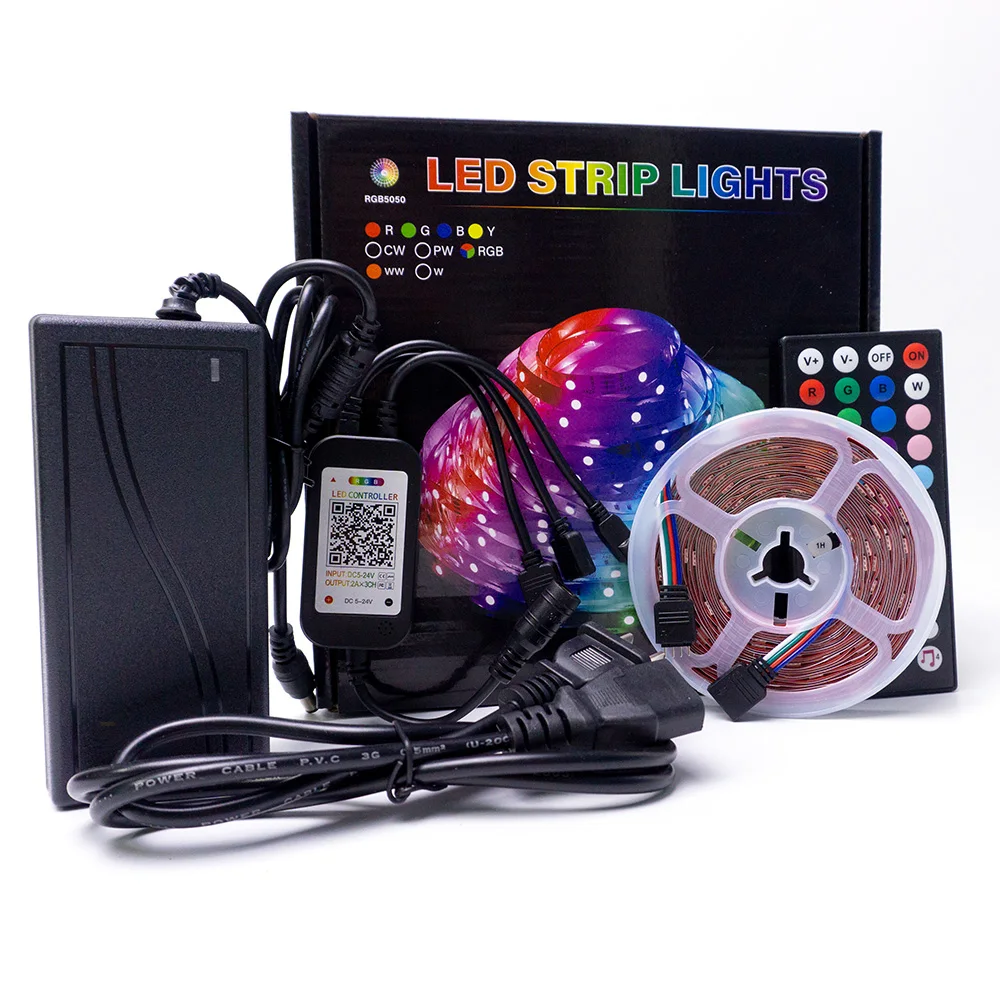 5M RGB LED Strip Light Kit - 5050 SMD, 44 Key Remote, 12V, Waterproof (IP65) For Indoor/Outdoor Decor 6 thumbnail image