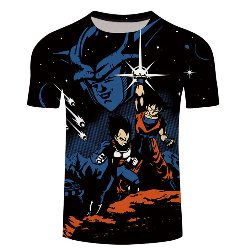 Custom Design Polyester Cotton Blend 3D Digital Printing Personalised t Shirts Anime T-shirt Cartoon Ball Dragon Shirt