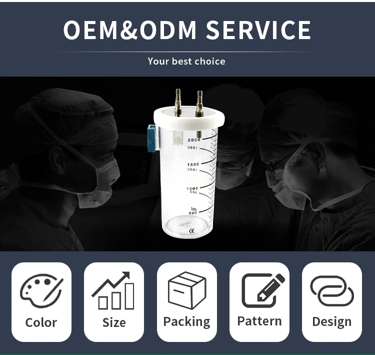 Sputum Routine Bottle 2 Litre Sputum Suction Tank - Medease ME2008-3 for Medical Use