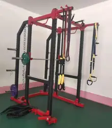 Многофункциональная стойка для силовых приседаний с кабелем и подъемником, тренажерный зал