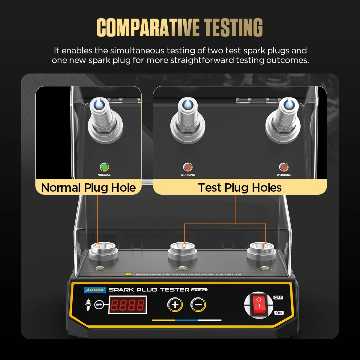 AUTOOL SPT301 Easy Carry Mini Tester Car Spark Plug Tester With Ignition Analyzer Diagnostic Auto Tool Detector