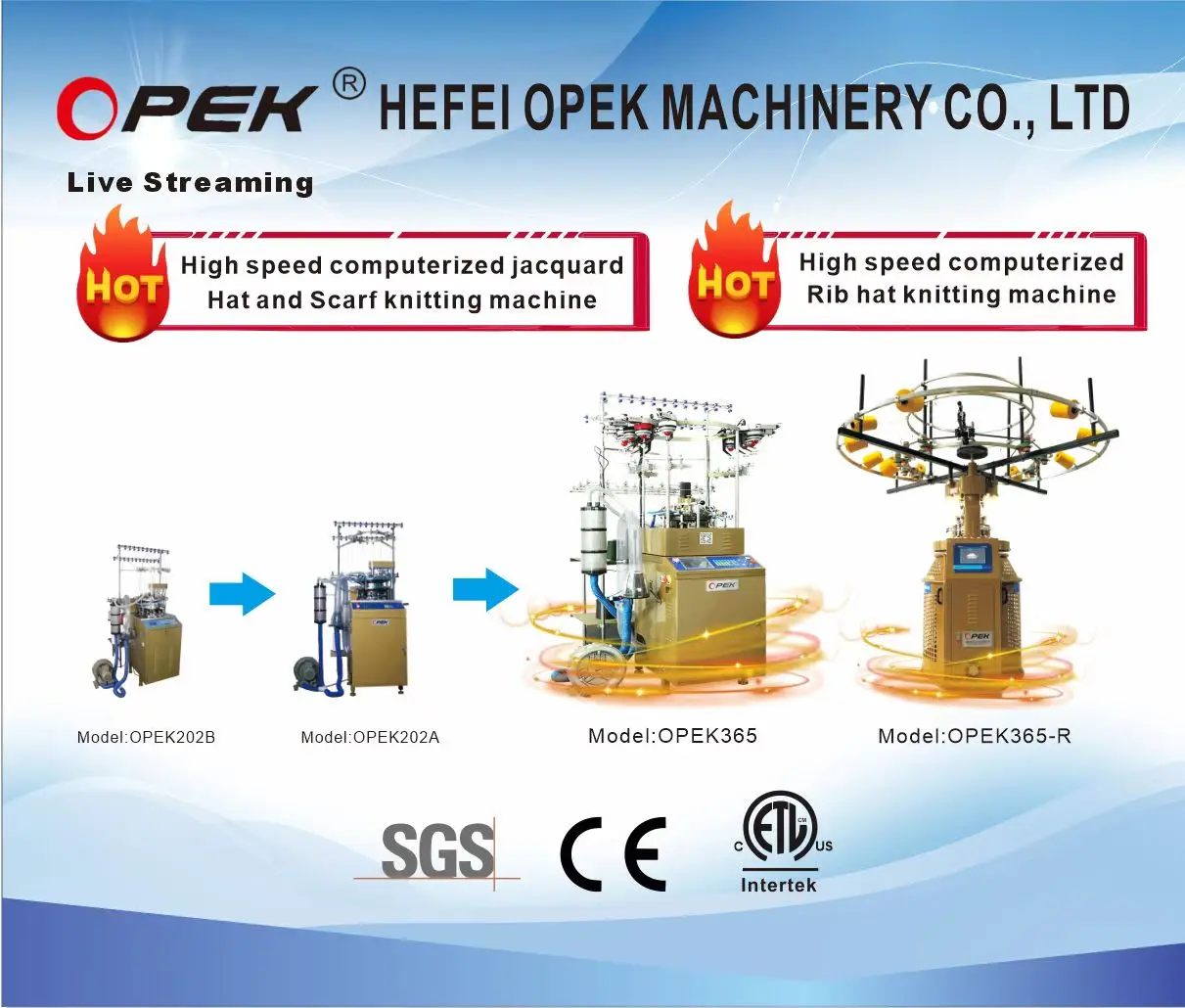 OPEK High Speed Circular Rib Hat and  Jacquard Hat Cap Knitting Machine Easy Operation 2024