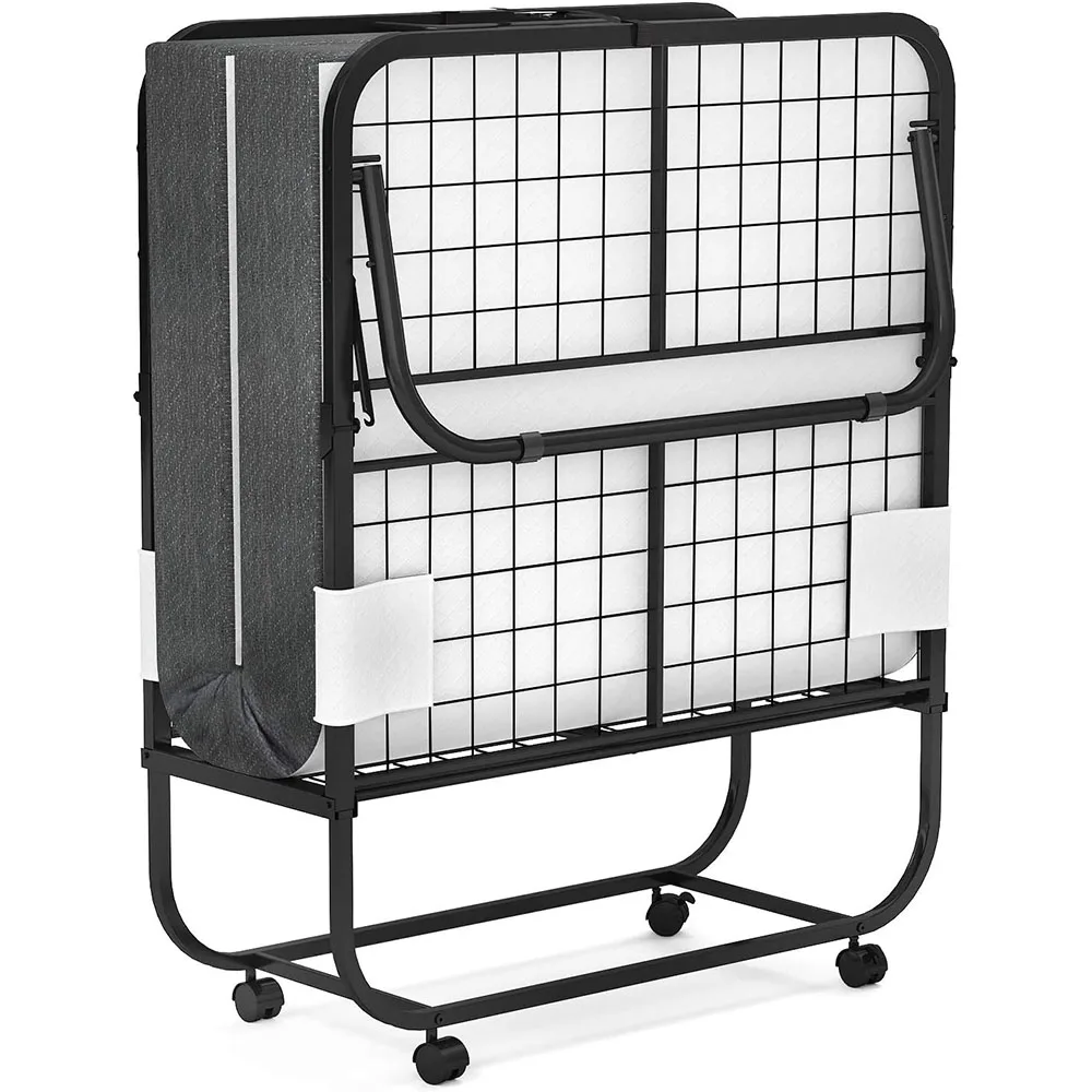 Single Steel Portable Rollaway Metal Fold Folded Foldable Folding Bed