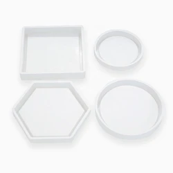 Coaster Concrete Tray Silicone Mold Round Square Candlestick Plaster Base Tray Mould Cement Flowerpot Pedestal Molds