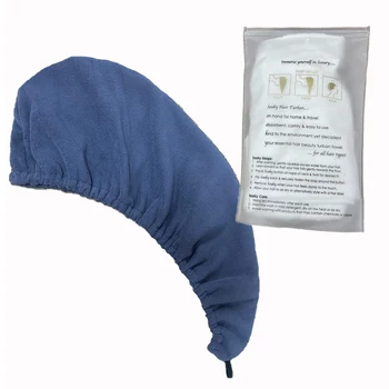 organic bamboo/microfiber hair turban wrap terry cloth spa turban towel for thick hair