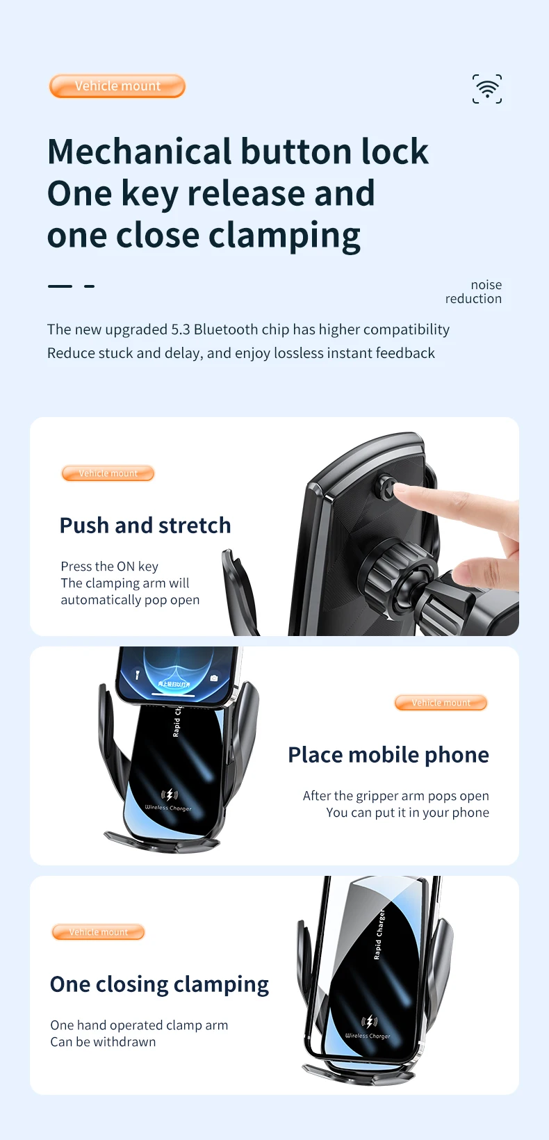 Fast Wireless Car Charger for Quick Phone Charging - Image 3