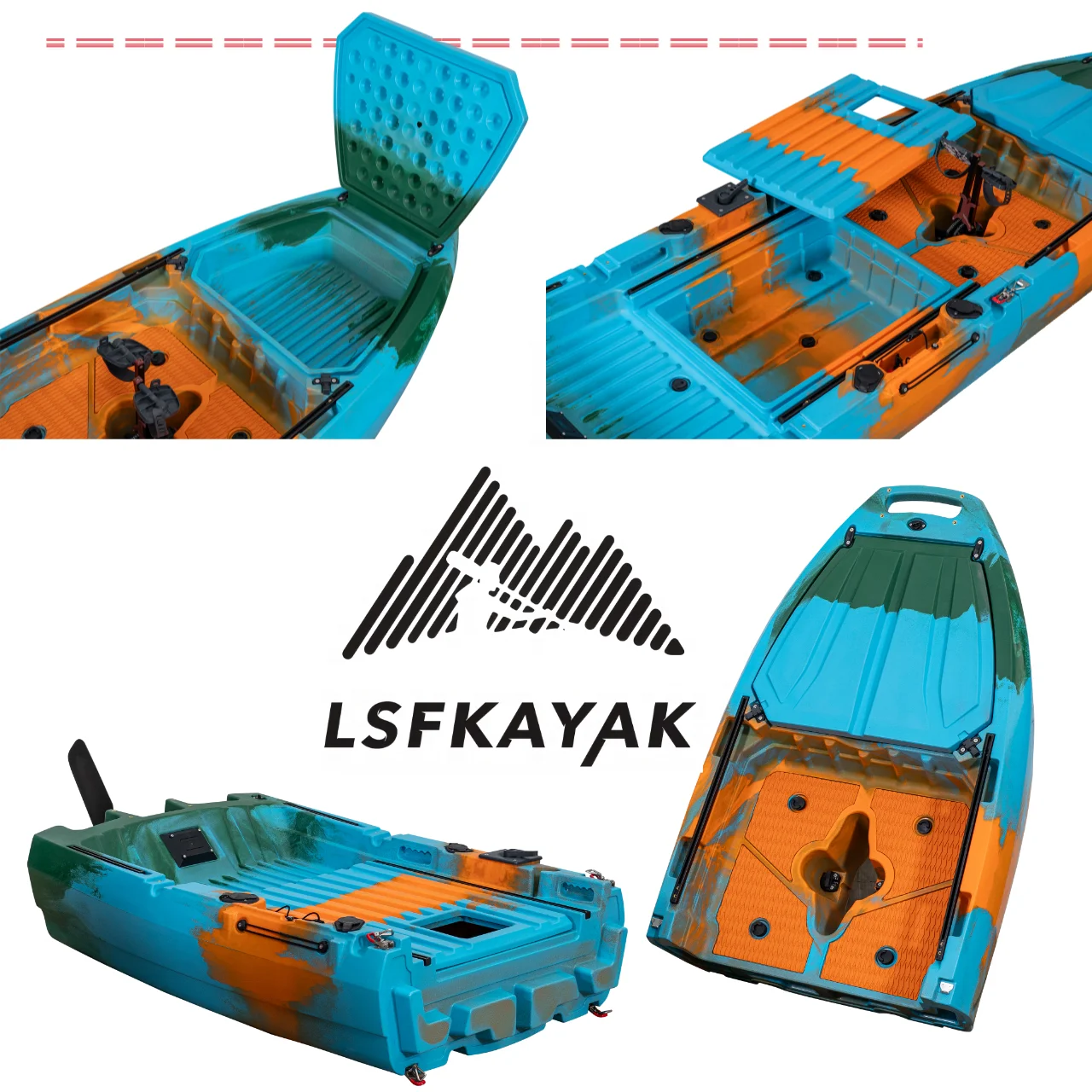 Single Popular 10FT Fishing Kayak - Modular Two Sections, One Seat