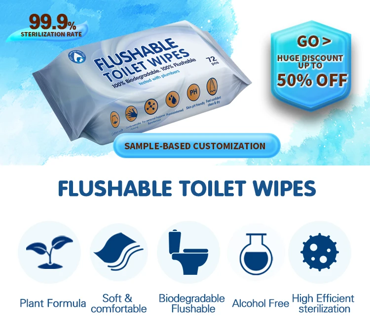 Plant Base Organic Toallitas Humedas Desechables Flushable Wipes Buy