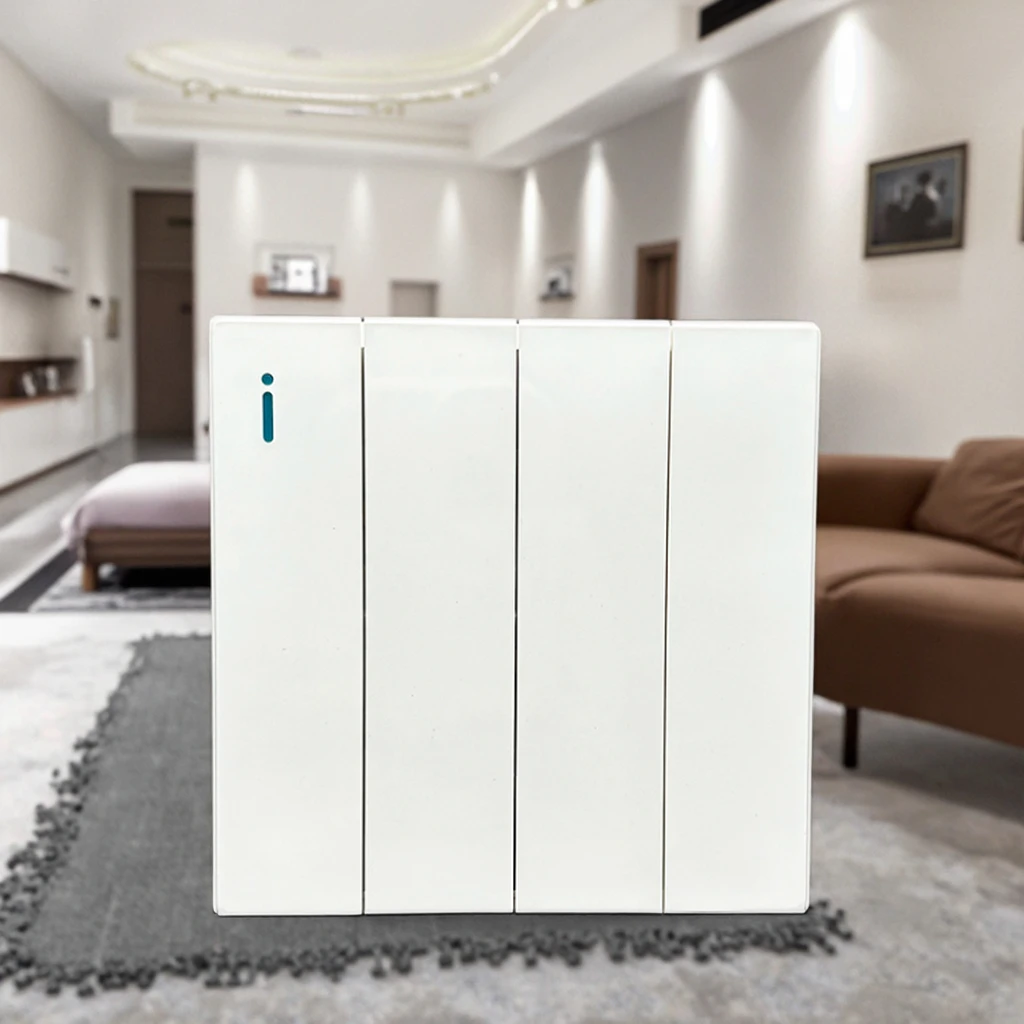 VNX 2025 New Arrival Years OEM ODM Factory 4 Gang 1 Way/2 Way Gang Led Light Wall Switches for Dubai, Saudi Arabia