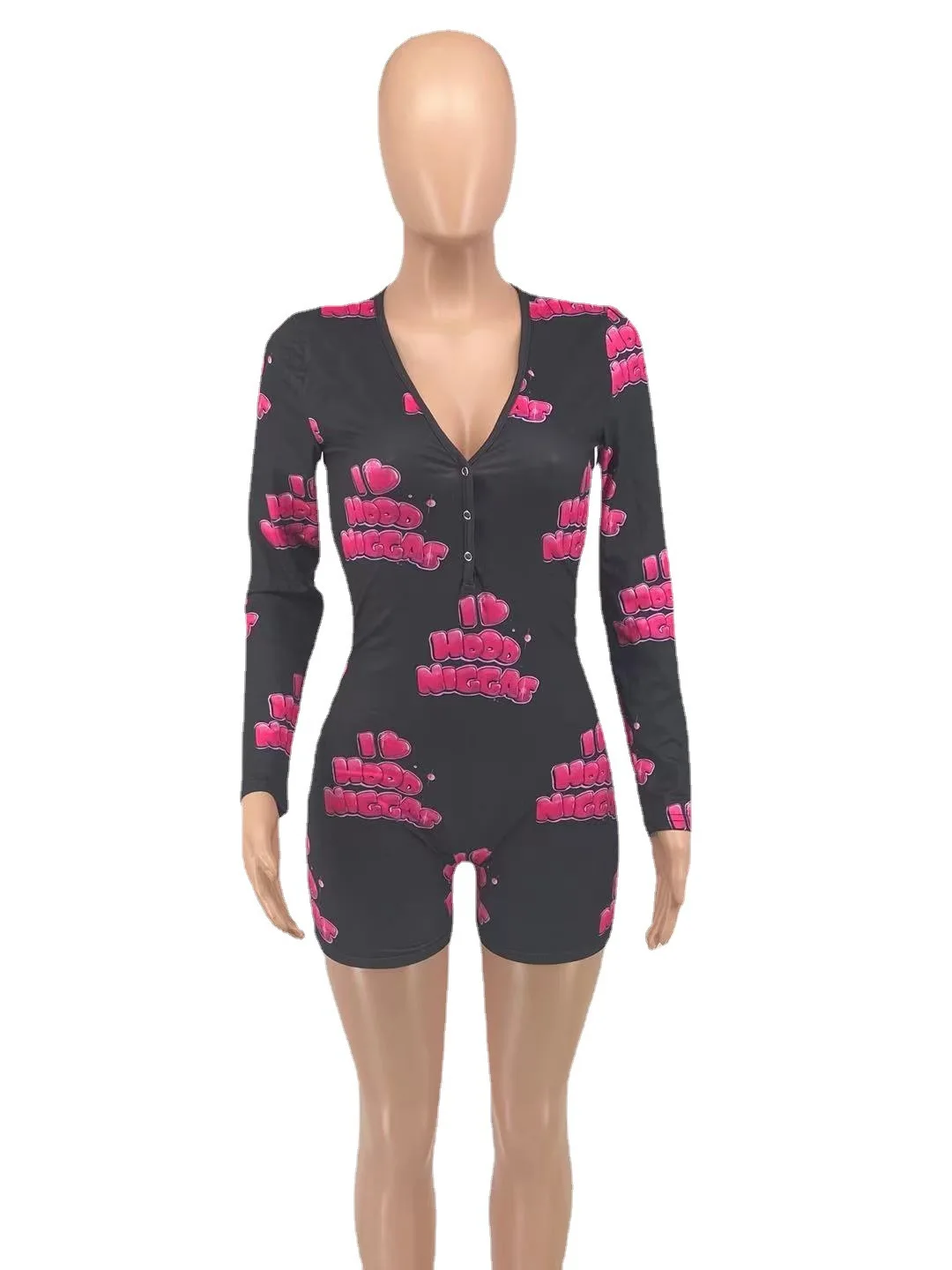 New Arrival Wholesale Custom Long Sleeves Jumpsuit Pajama Adult Women ...