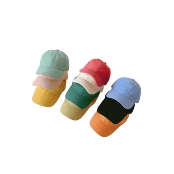 Children's baseball hat new spring and summer candy color boy hat girl baby concave shape peaked hat