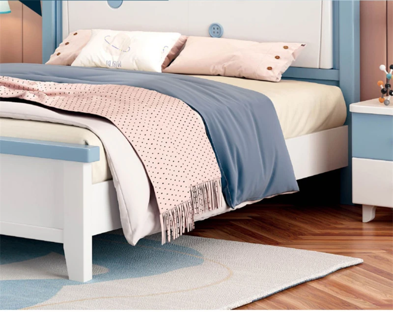 Factory Outlet American Simple Luxurious Style Wooden Double Bed for Bedroom Furniture
