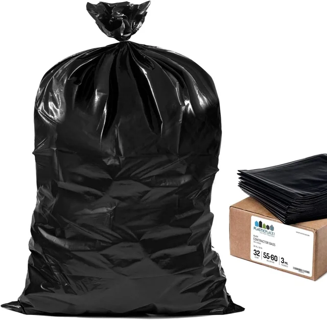 Black 3 Mil Contractor Bags Construction Shipping Cost Heavy Duty Garbage Bag Black Trash Bags