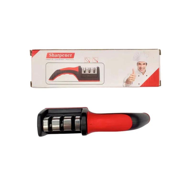 3 in 1 Manual Knife Sharpening Kitchen Accessories Professional 4 Stage Manual Kitchen Knives Rolling Sharpening Tool