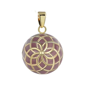 2026 Most Popular New Arrivals Gold Plated Flower Angel Balls Pregnancy Women Chime New Baby Pendant for Mother's Day