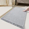 Tassel Woven Bathroom Mat - Gray