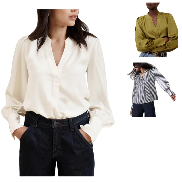 1629 woman's cloth ropa mujer women's blouses and shirts korean collared fashion boho western wear long sleeve tops new spring