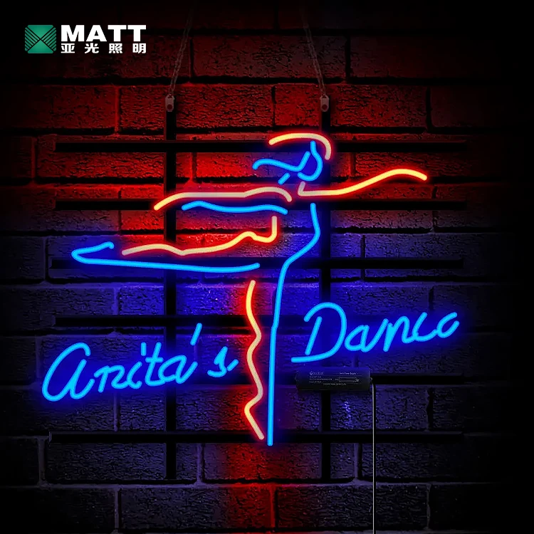 Custom Ballerina Dancer Neon Sign - Pink Ballet Shoes LED