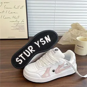 High Quality PU Girls' Sneakers Casual Chunky Style Anti-Slip Breathable Lace-Up for Summer Winter Autumn Spring Running