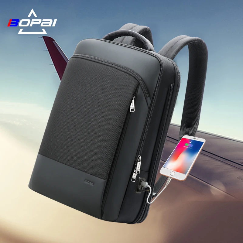 bopai anti theft business backpack 15.6 inch laptop Executive Multi-Function Travel Friendly for Men Computer Rucksack Water Resistant Smart Large Capacity Office Classic Black : Electronics What you can put in this Backpack BOPai 15 inch Super Slim